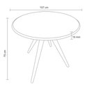 Ver imagem 4 de Mesa de Jantar 4 Lugares Redonda 107cm 100%MDF Grécia R02 Nogueira - Mpozenato
