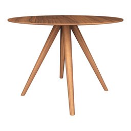 Mesa de Jantar 4 Lugares Redonda 107cm 100%MDF Grécia R02 Nogueira - Mpozenato - 1