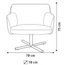 Ver imagem 5 de Kit 2 Poltronas Decorativa Giratória Base X Jade D02 Linho Bege C-129 Tressê Corano Marrom -