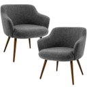 Ver imagem 1 de Kit 2 Poltronas Decorativa Pés Palito Jade D02 Linho Chumbo C-469 - Lyam Decor