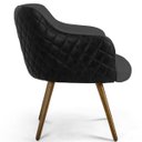 Ver imagem 7 de Kit 2 Poltronas Decorativas Pés Palito Jade D02 Linho Cinza C-416 Tressê Corano Preto - Lyam