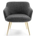 Ver imagem 3 de Kit 2 Poltronas Decorativa Pés Palito D'Ouro Jade D02 Linho Chumbo C-469 - Lyam Decor