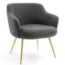 Ver imagem 4 de Kit 2 Poltronas Decorativa Pés Palito D'Ouro Jade D02 Linho Chumbo C-469 - Lyam Decor