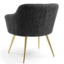 Ver mais imagens de Kit 2 Poltronas Decorativa Pés Palito D'Ouro Jade D02 Linho Chumbo C-469 - Lyam Decor