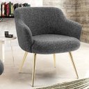 Ver imagem 2 de Kit 2 Poltronas Decorativa Pés Palito D'Ouro Jade D02 Linho Chumbo C-469 - Lyam Decor