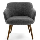 Ver imagem 3 de Poltrona Decorativa Pés Palito Jade D02 Linho Chumbo C-469 - Lyam Decor