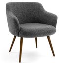 Ver imagem 1 de Poltrona Decorativa Pés Palito Jade D02 Linho Chumbo C-469 - Lyam Decor