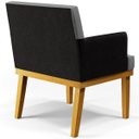 Ver imagem 3 de Kit 2 Poltronas Decorativas Beatriz W01 Linho Cinza Escuro Corano Preto - Lyam Decor