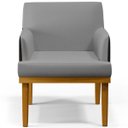 Ver imagem 6 de Kit 2 Poltronas Decorativas Beatriz W01 Linho Cinza Escuro Corano Preto - Lyam Decor