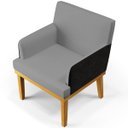 Ver imagem 4 de Kit 2 Poltronas Decorativas Beatriz W01 Linho Cinza Escuro Corano Preto - Lyam Decor