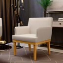 Ver imagem 2 de Kit 2 Poltronas Decorativas para e Recepção Beatriz W01 Linho Cru - Lyam Decor