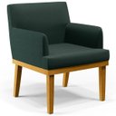 Ver imagem 1 de Poltrona Decorativa Para Sala de Estar e Recepção Beatriz W01 Linho Verde Musgo - Lyam Decor