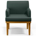 Ver imagem 4 de Poltrona Decorativa Para Sala de Estar e Recepção Beatriz W01 Linho Verde Musgo - Lyam Decor