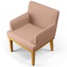 Kit 2 Poltronas Decorativas para e Recepção Beatriz W01 Linho Rosê - Lyam Decor - 9