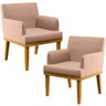 Kit 2 Poltronas Decorativas para e Recepção Beatriz W01 Linho Rosê - Lyam Decor - 1