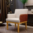 Ver imagem 2 de Kit 2 Poltronas Decorativas para Beatriz W01 Linho Cru Corano Marrom - Lyam Decor
