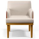 Ver imagem 7 de Kit 2 Poltronas Decorativas para Beatriz W01 Linho Cru Corano Marrom - Lyam Decor