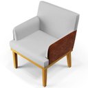 Ver imagem 3 de Kit 2 Poltronas Decorativas para Beatriz W01 Linho Cinza Corano Marrom - Lyam Decor
