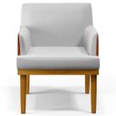Ver imagem 6 de Kit 2 Poltronas Decorativas para Beatriz W01 Linho Cinza Corano Marrom - Lyam Decor