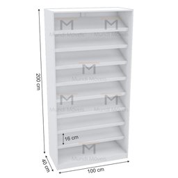 SAPATEIRA MÓDULO CLOSET A200XL100XP40 M356.B (9 PRATELEIRAS) MUNDI MOVEIS - 2