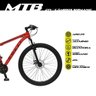 Bicicleta Mtb Aro 29 Alumínio 21 Marchas Câmbios Shimano Freio Mecânico Vermelho Fosco - Colli - 3