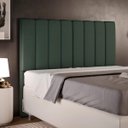 Ver imagem 1 de Cabeceira Cama Box Painel Casal 140 cm Dália W01 Linho Verde Musgo - Lyam Decor