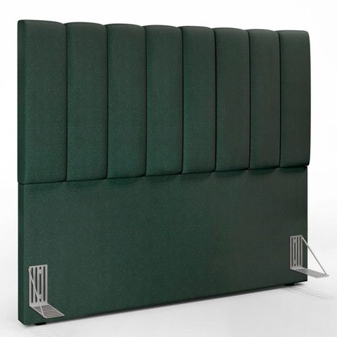 Cabeceira Cama Box Painel Casal 140 cm Dália W01 Linho Verde Musgo - Lyam Decor