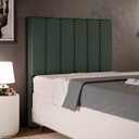 Ver imagem 1 de Cabeceira Cama Box Painel Solteiro 100 cm Dália W01 Linho Verde Musgo - Lyam Decor
