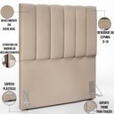 Ver imagem 3 de Cabeceira Cama Box Painel Solteiro 100 cm Dália W01 Suede Bege - Lyam Decor