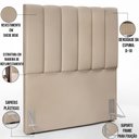 Ver imagem 4 de Cabeceira Cama Box Painel Solteiro 100 cm Dália W01 Suede Bege - Lyam Decor