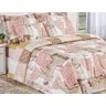 Kit Edredom Casal Super King 3pçs Dupla Face - Patchwork Rosê - 1
