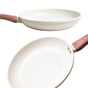 Ver imagem 2 de Jogo de Frigideiras Antiaderente Cerâmica de Indução Granito Vanilla Creme 20cm e 24cm com Espatula 