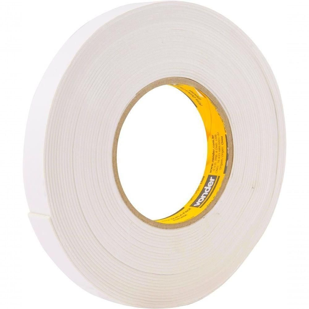 Fita Dupla Face Espuma 19mmx10m Branca - Vonder - 1