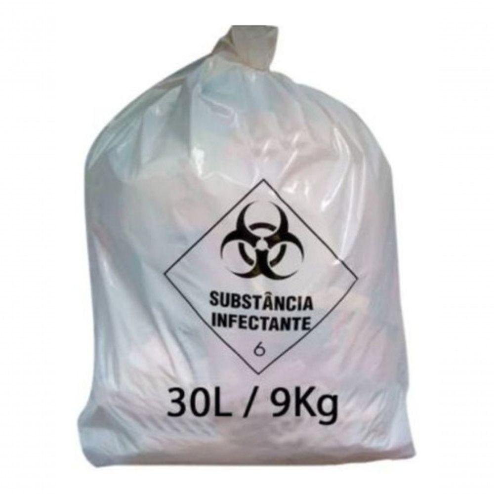 100 Saco de Lixo Hospitalar P/ Resíduo Infectante 30l Branco - 1
