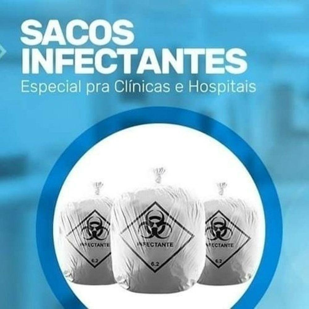 100 Saco de Lixo Hospitalar P/ Resíduo Infectante 30l Branco - 5