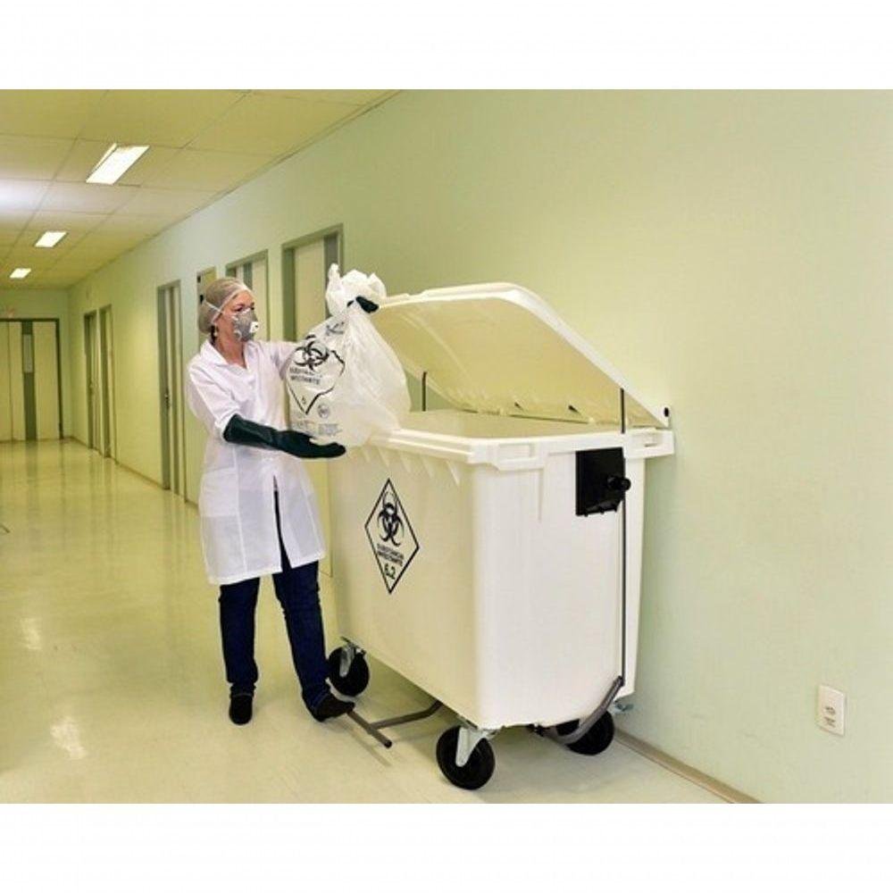 100 Saco de Lixo Hospitalar P/ Resíduo Infectante 30l Branco - 4