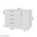 Ver imagem 3 de Cômoda 1 Porta 4 Gavetas Araçá CabeCasa MadeiraOriginals Branco