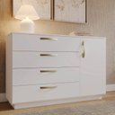 Ver imagem 1 de Cômoda 1 Porta 4 Gavetas Araçá CabeCasa MadeiraOriginals Branco