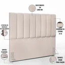 Ver imagem 4 de Cabeceira Cama Box Casal 140 cm Dália W01 Linho Cru - Lyam Decor