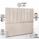 Ver imagem 3 de Cabeceira Cama Box Casal 140 cm Dália W01 Linho Cru - Lyam Decor