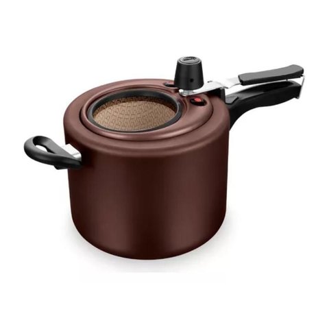Panela de Pressao Aluminio Chocolate C/visor de Vidro 4,5l 9195
