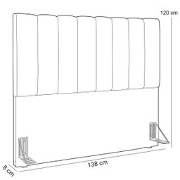 Cabeceira Cama Box Painel Casal 140cm Dália W01 Linho Cinza Escuro - Lyam Decor - 5