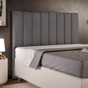 Ver imagem 1 de Cabeceira Cama Box Painel Casal 140cm Dália W01 Linho Cinza Escuro - Lyam Decor