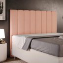 Ver imagem 1 de Cabeceira Cama Box Painel Casal 140 cm Dália W01 Linho Rosê - Lyam Decor