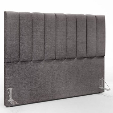 Cabeceira Cama Box Painel Queen 160 Cm Dália W01 Linho Cinza Escuro - Lyam Decor