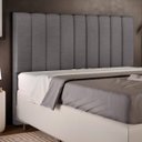 Ver imagem 1 de Cabeceira Cama Box Painel Queen 160 cm Dália W01 Linho Cinza Escuro - Lyam Decor
