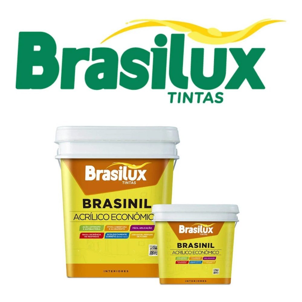 Tinta Acrílica Econômica Brasinil Vinil-Acril Fosca Pro - 18 Litros -  Brasilux - Tintas Mauá.