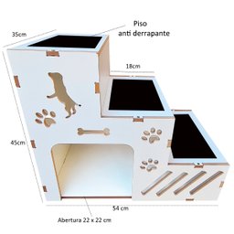 Escada Pet para Cachorro e Gato com 3 Degraus e Toca em Mdf - 2