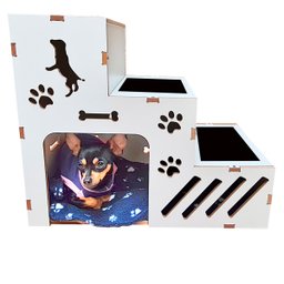 Escada Pet para Cachorro e Gato com 3 Degraus e Toca em Mdf - 3