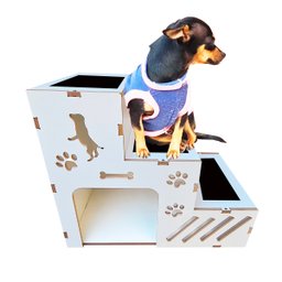 Escada Pet para Cachorro e Gato com 3 Degraus e Toca em Mdf - 1